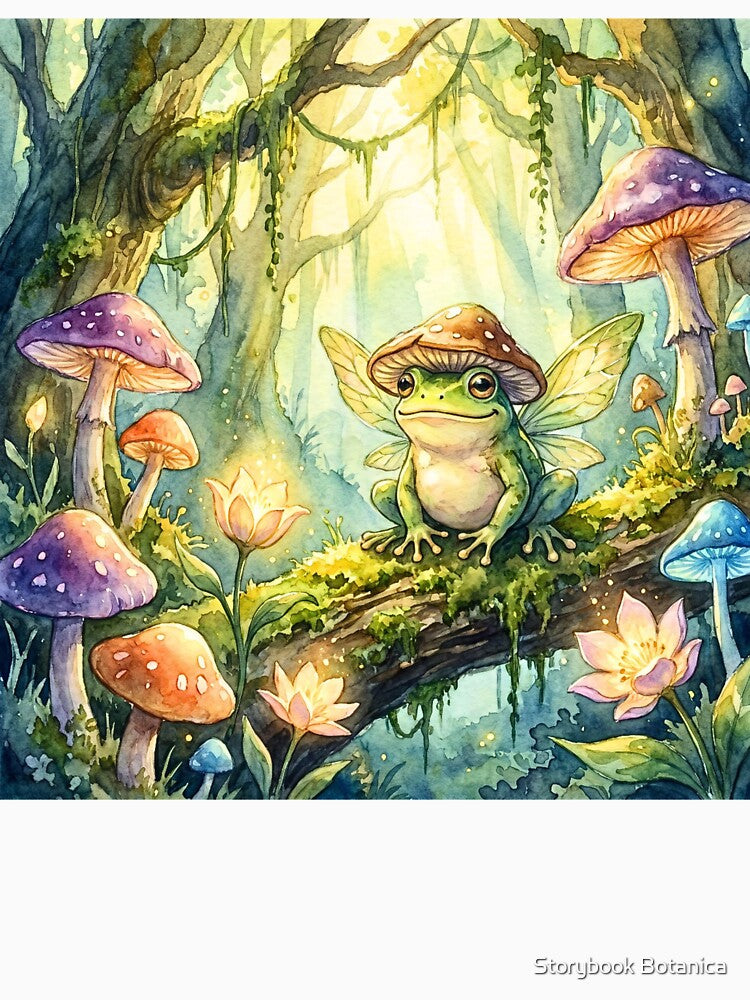 Cute Fairy Frog Mushroom Forest by Storybook Botanica