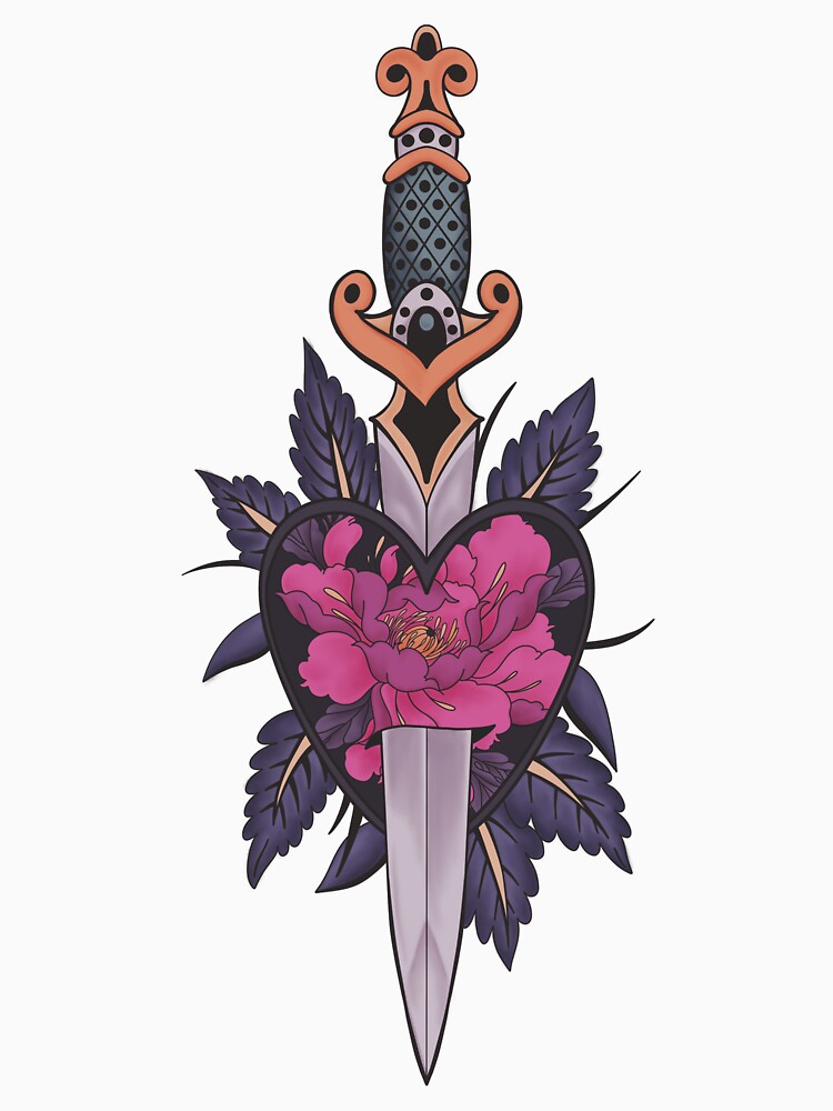 Gothic Sword and Heart Tattoo - Pink Version by Arcane Orchid