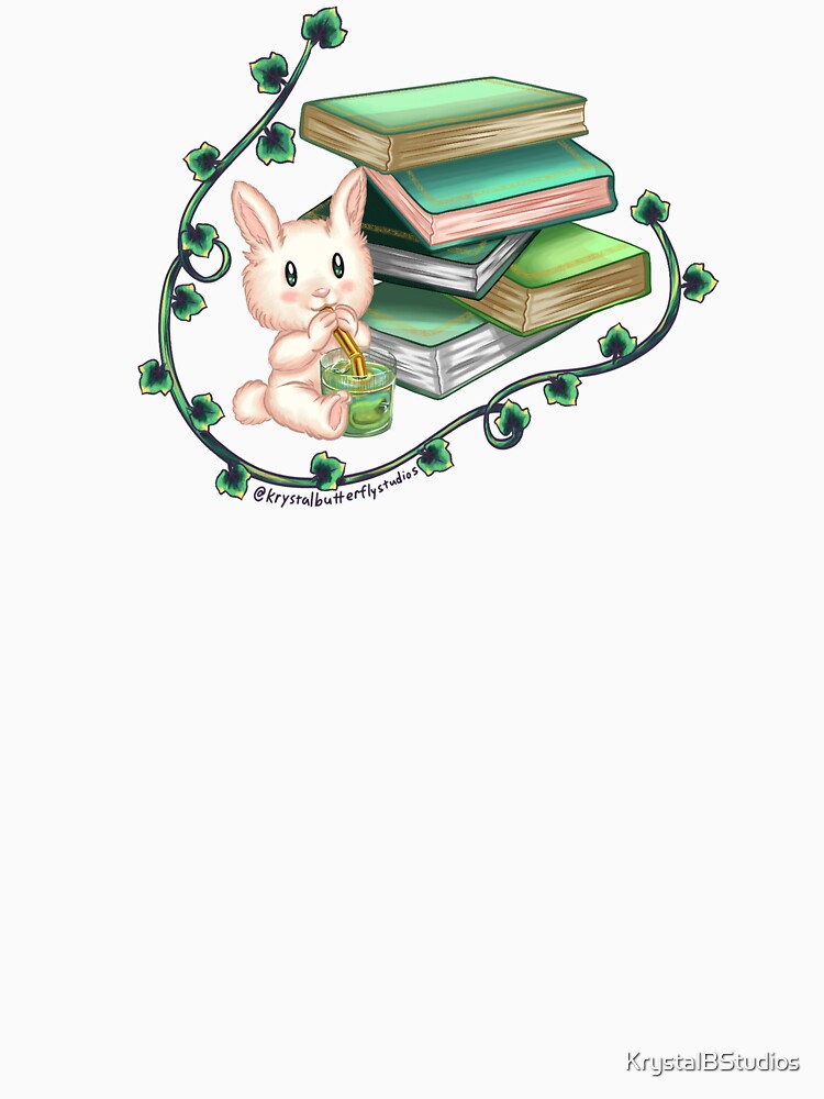 Matcha Bunny and Books by KrystalBStudios