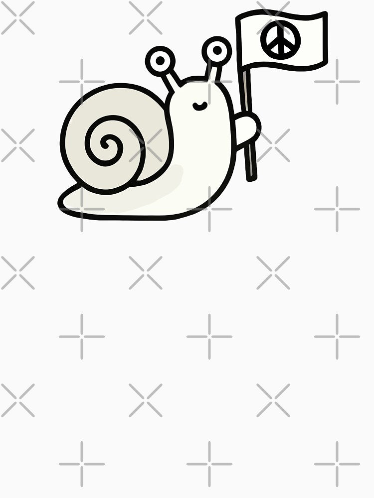 Peaceful Snail - Cute Minimalist Peace Sign by buglevel