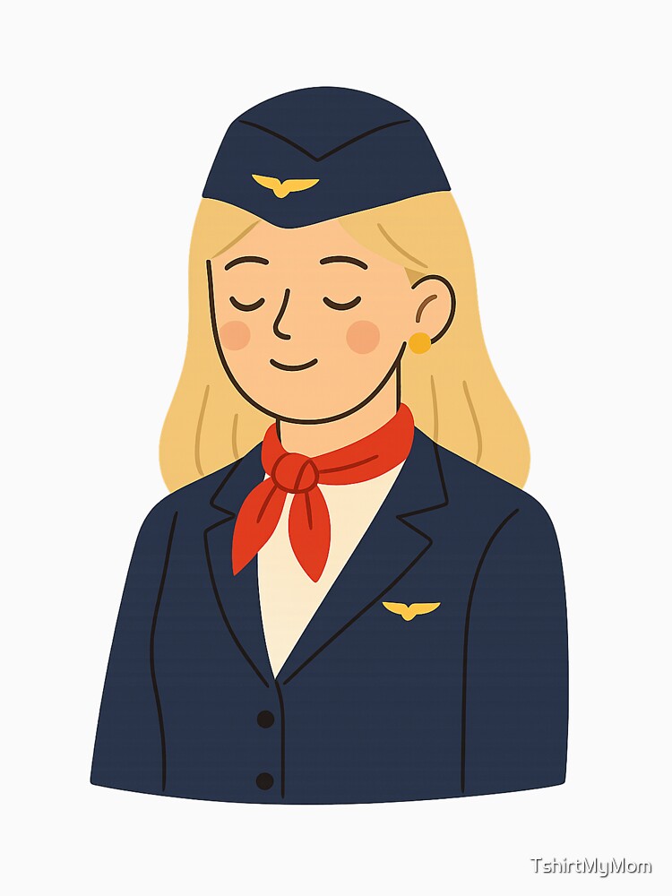 Scandinavian Stewardess | Cute Flight Attendant Illustration | Aviation Lover Gift by TshirtMyMom