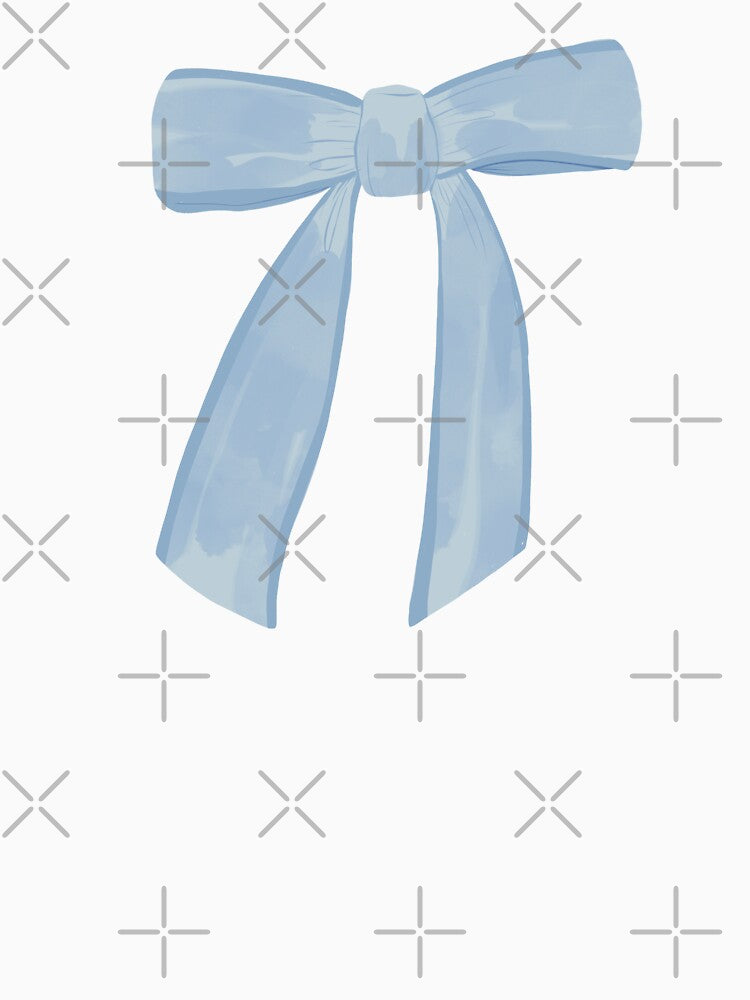 Blue velvet watercolour bow by Courtney Nicholls