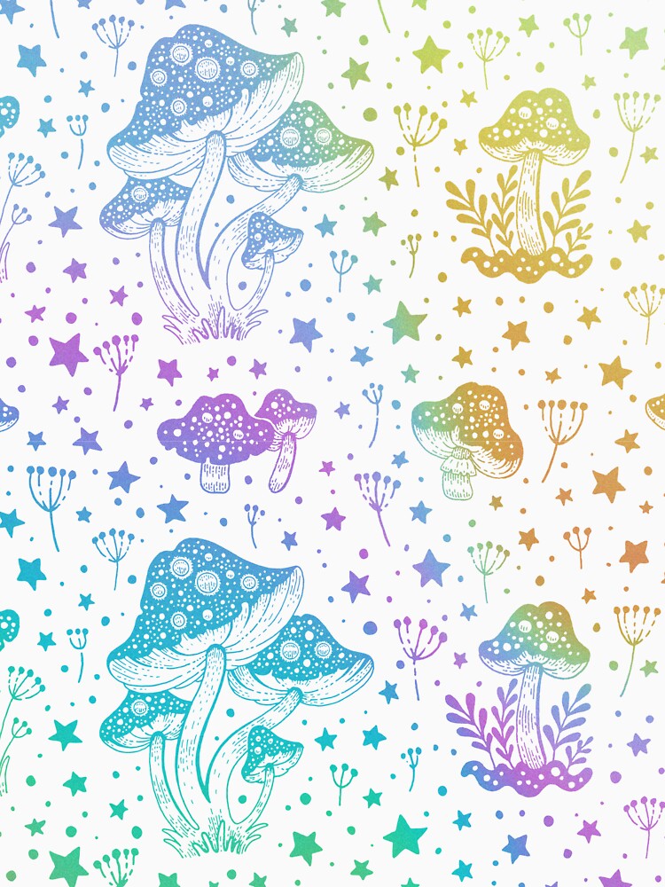 Mushroom Moon Pattern in Rainbow by Arcane Orchid