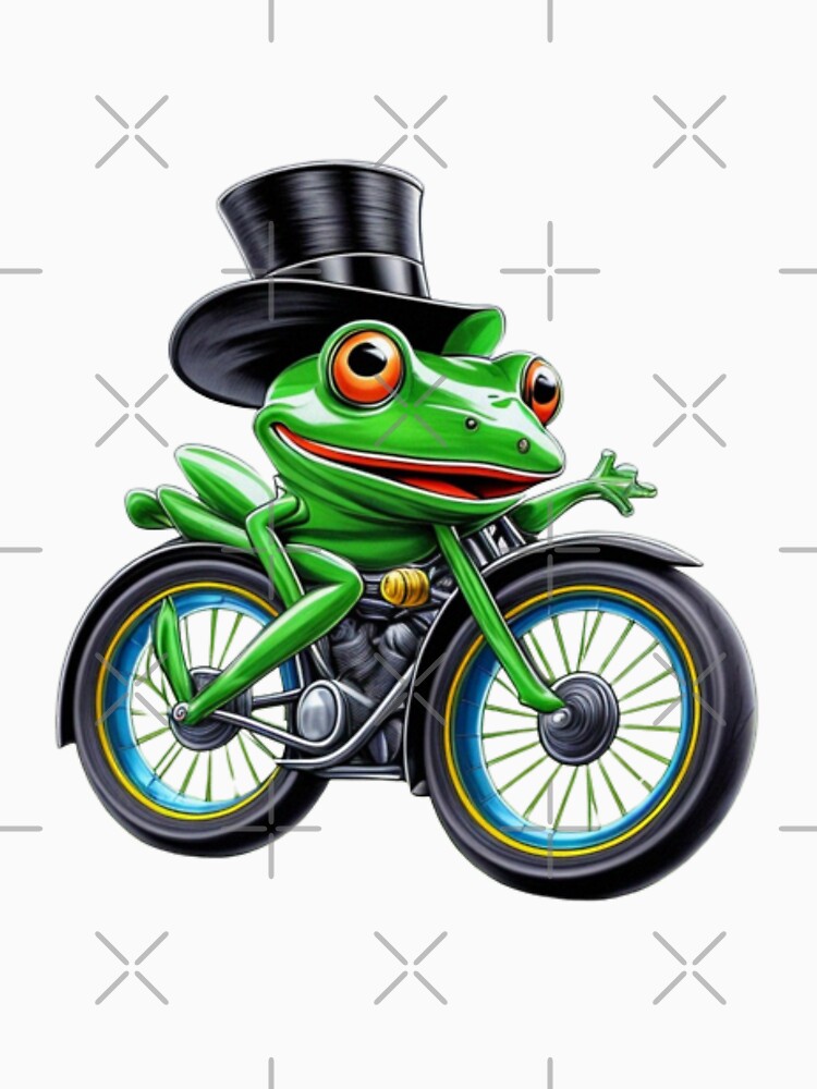Cut funny toad on bike " funny  Frog pose by Obinne