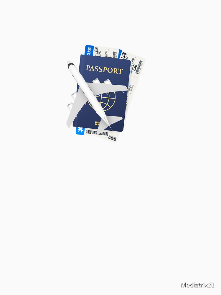 Elegant Flight Attendant Travel Passport Cover Design by Mediatrix31