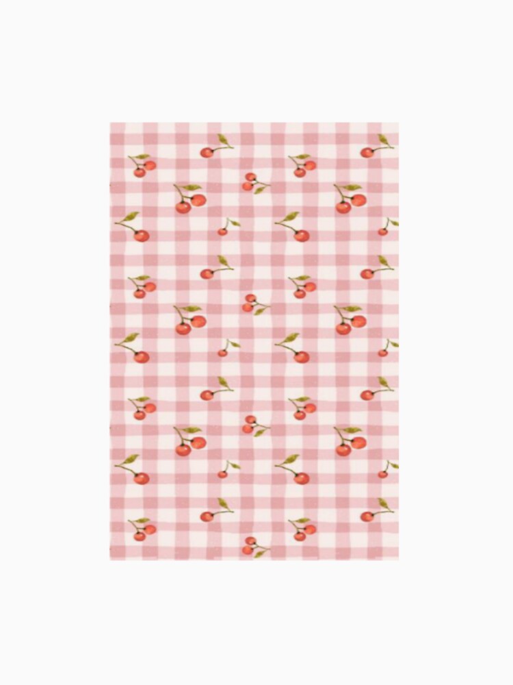 Pink gingham with cherries by Pixiedrop