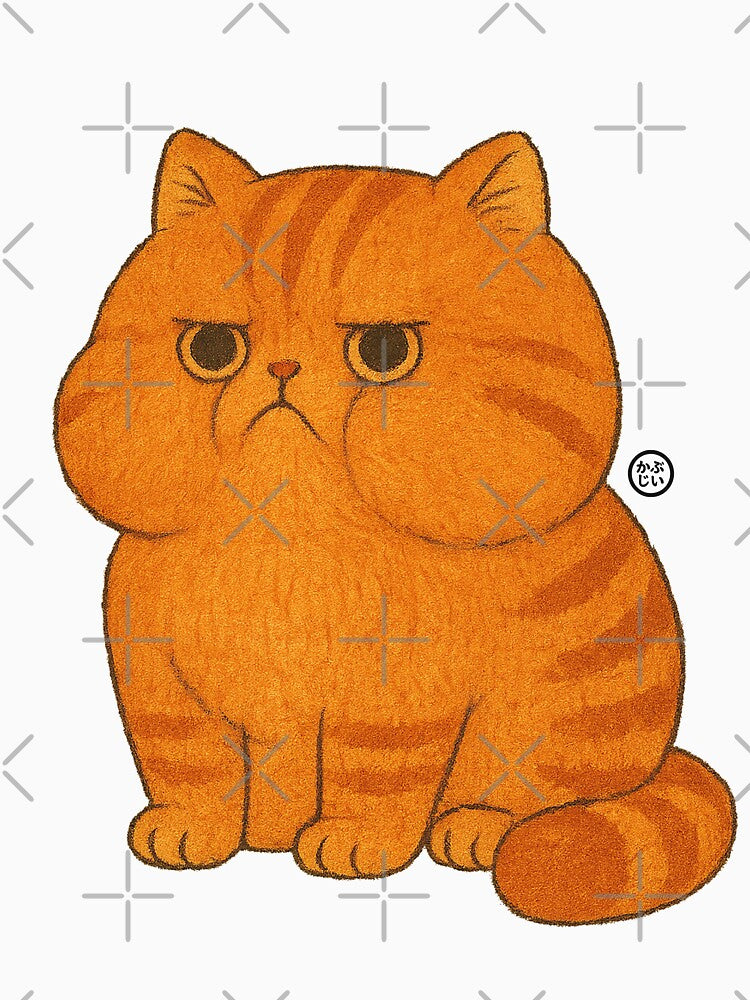 Cat - Orange Tabby Chunky Cat - Unimpressed Cat by Kabuji Store