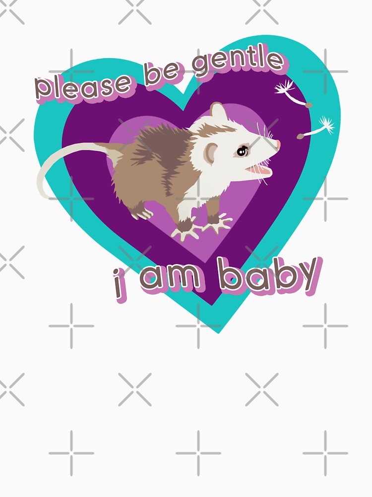 Please Be Gentle - I Am Baby - Possum Print by BoyPilot Goods