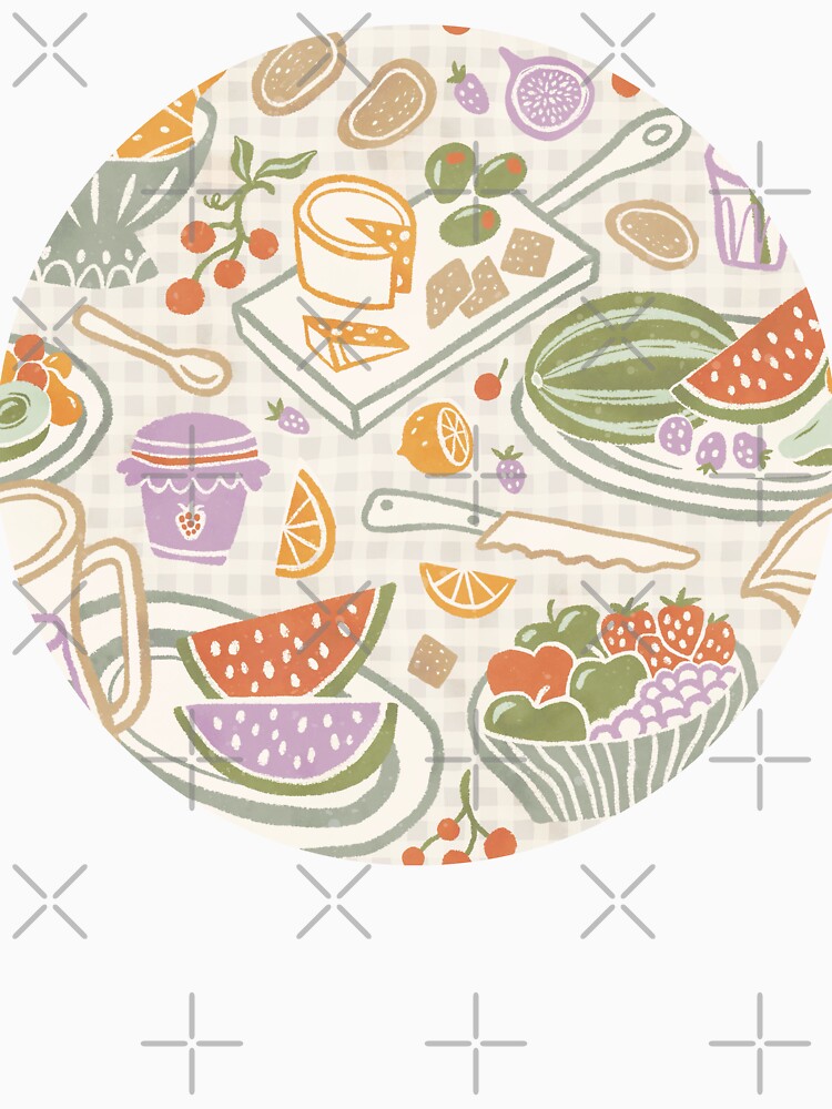 Retro picnic pattern on soft beige by Miss-Belle