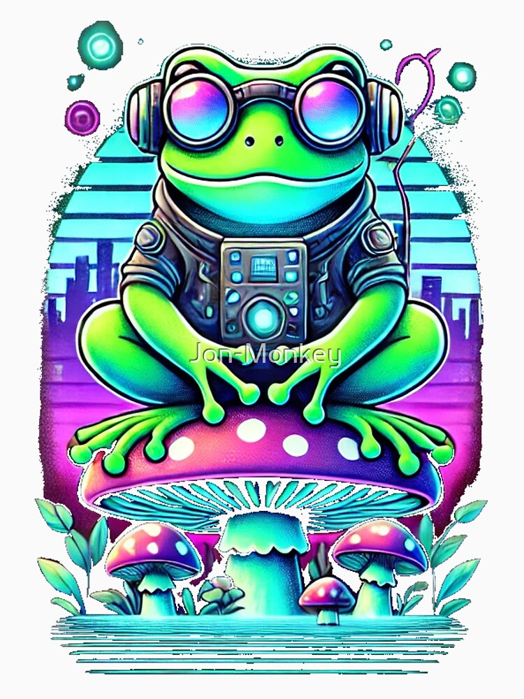 Cyberpunk Frog on the Edge by Mjonkey