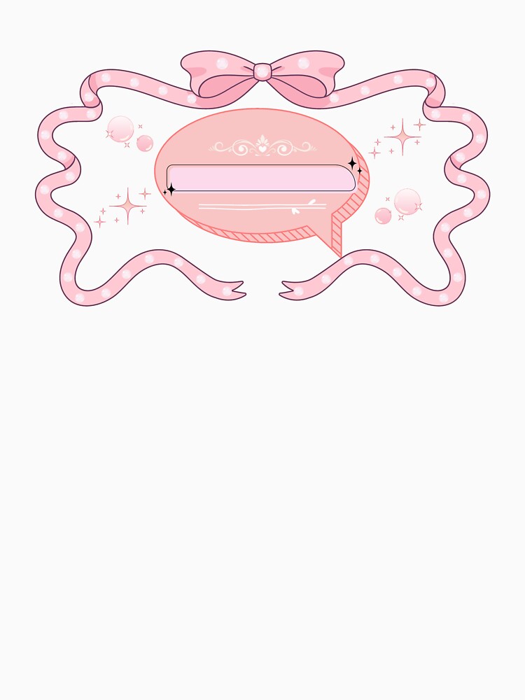 Vintage Coquette Ribbon Bow Pastel Hello Speech Bubble by Rehnair