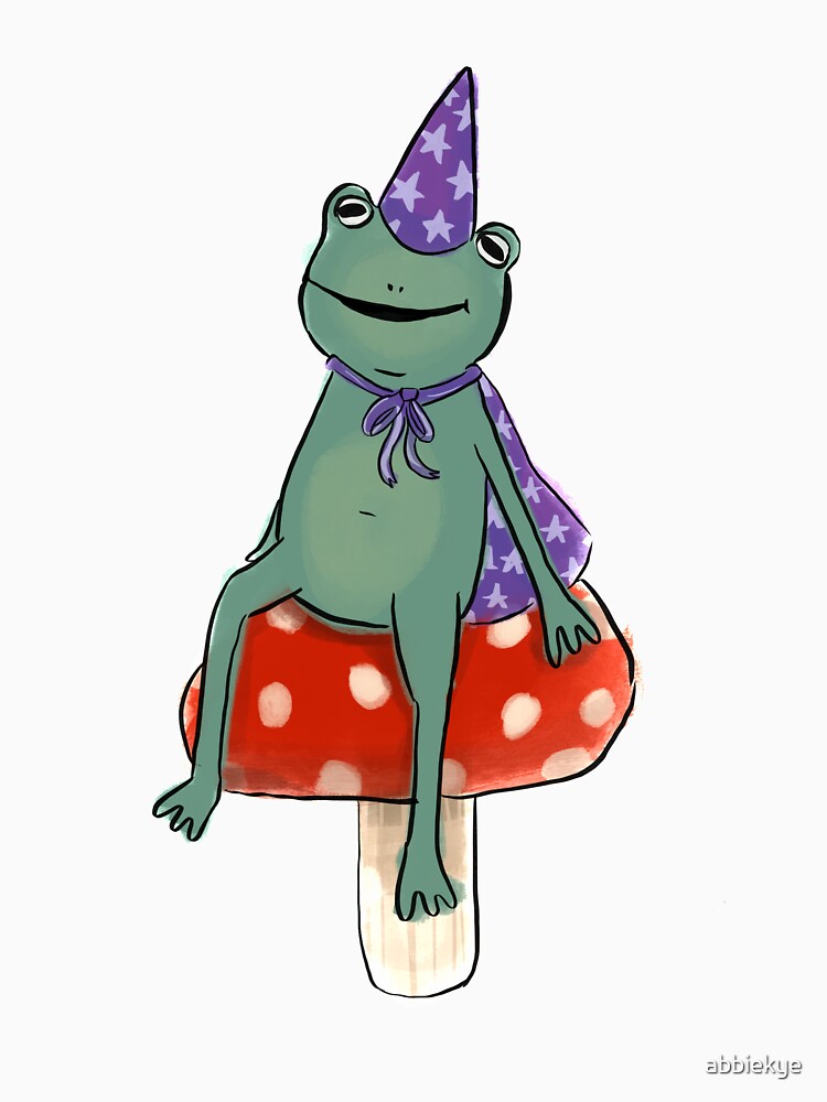 Wizard Frog sitting on a Mushroom by abbiekye