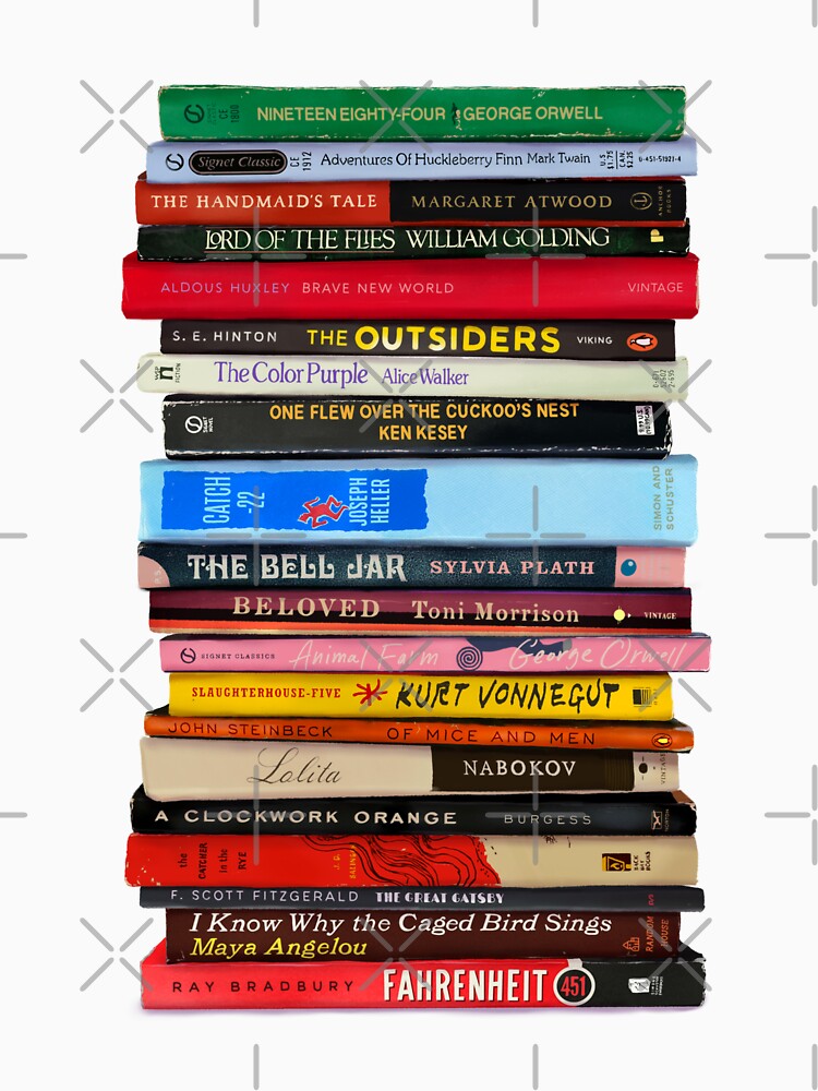 Classic Banned Books Stack by Hanneliza