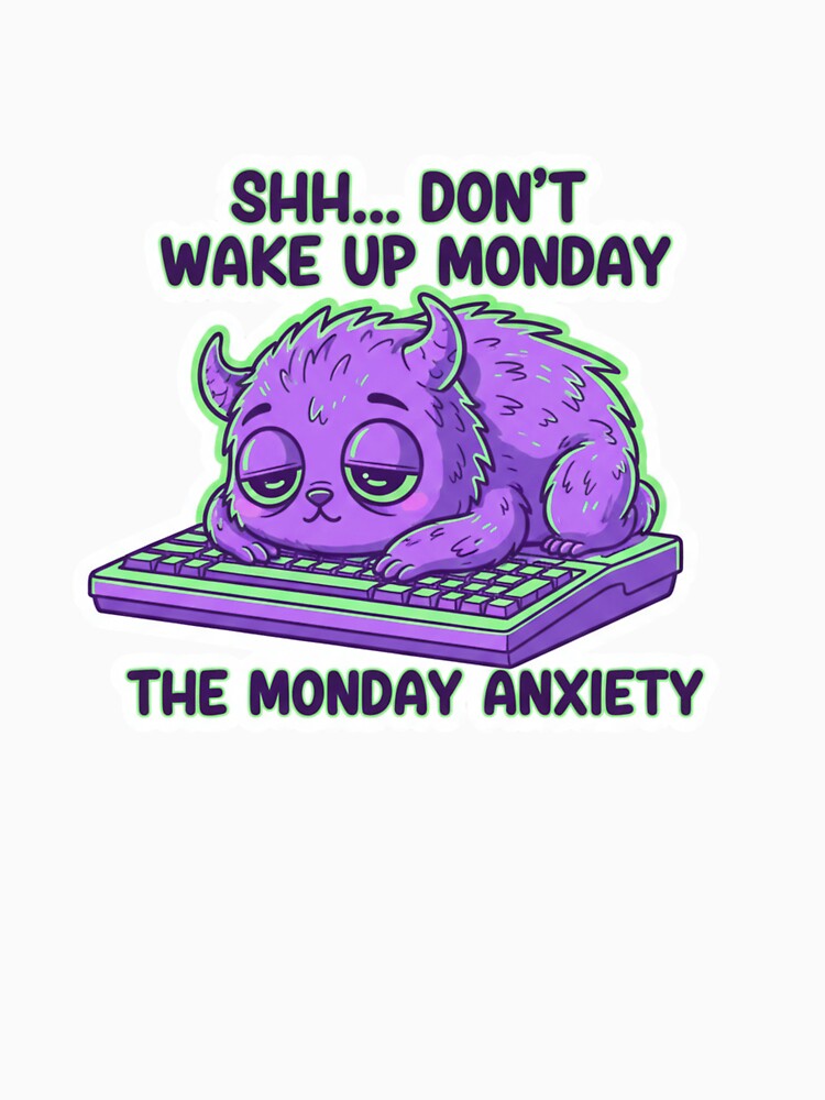 Don’t Wake Up Monday Funny Monday Anxiety Remote Work Sticker Cute Tech by ZYNORAworld