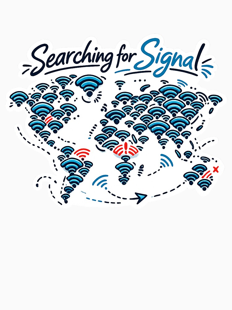 Searching for Signal Funny WiFi Remote Work Digital Nomad Design by ZYNORAworld