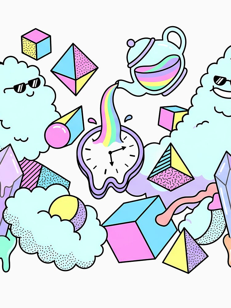 Ghost Cute Kawaii Tea Time Dreamland Picnic Art by ART ATTACK ZONE