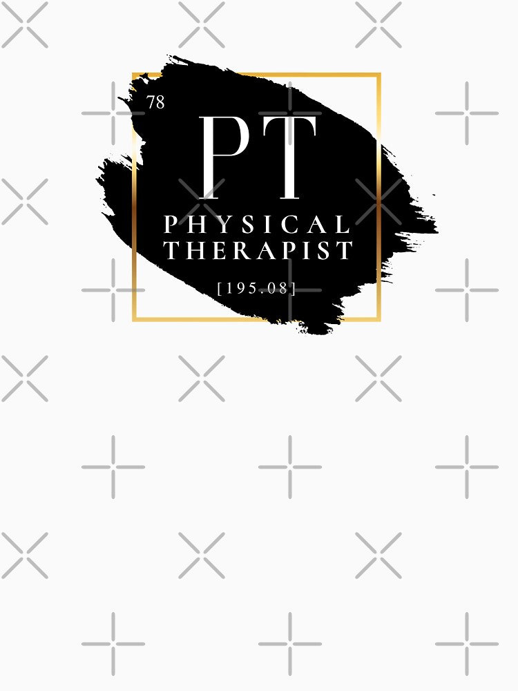 PT Physical Therapist Vers. 1 Unique, Minimalist Periodic Table Acronym, Abstract Black and White Modern Preppy by PeriodicLabel