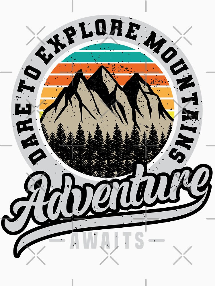 Adventure Awaits Typography With Mountains Vintage by OnlyPrint20