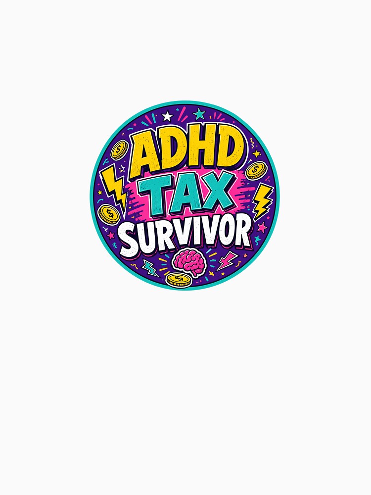 ADHD Tax Survivor Funny Neurodivergent Sticker by RedRubyBubble