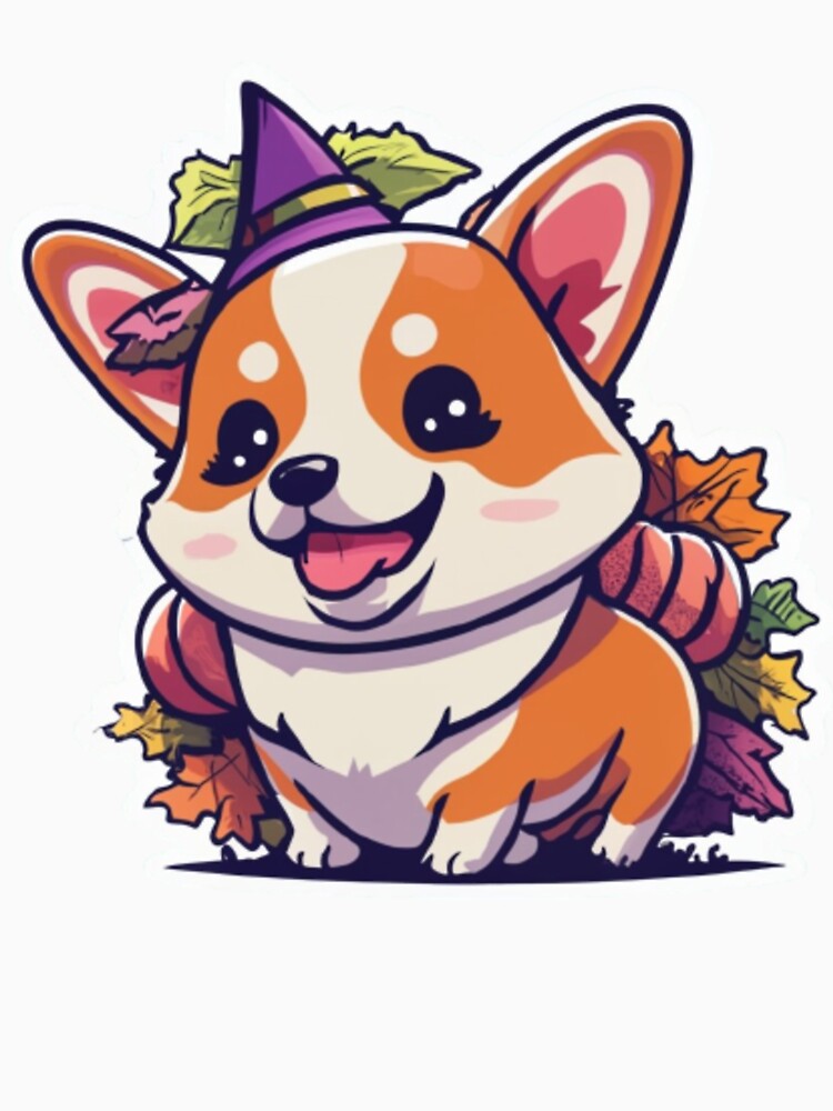 Autumn Kawaii Corgi Dog Sticker by Virginiia89