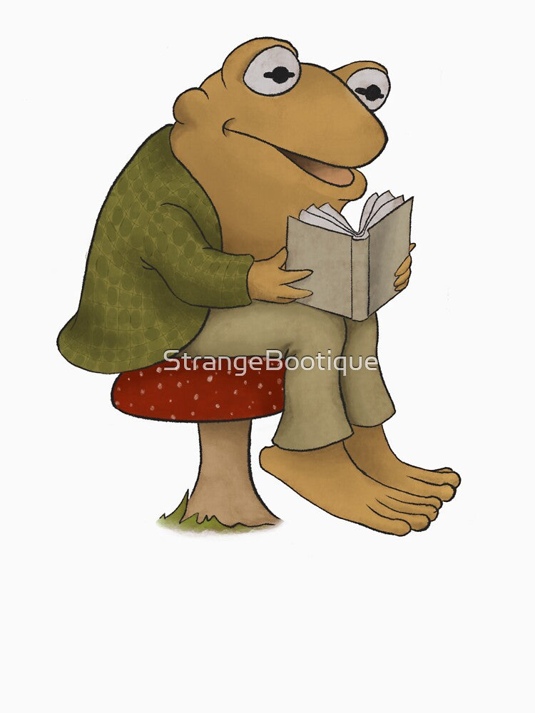 Toad on a mushroom Frog and Toad by StrangeBootique