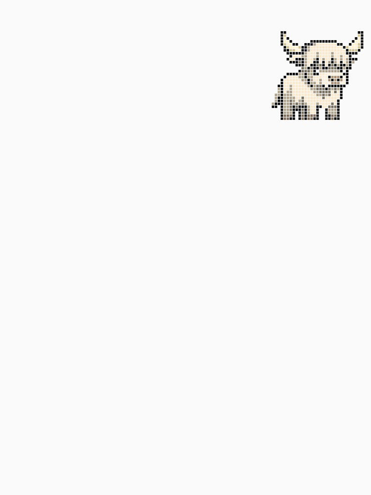 Pixeled highland cow (white) by Brain Fart Buffet