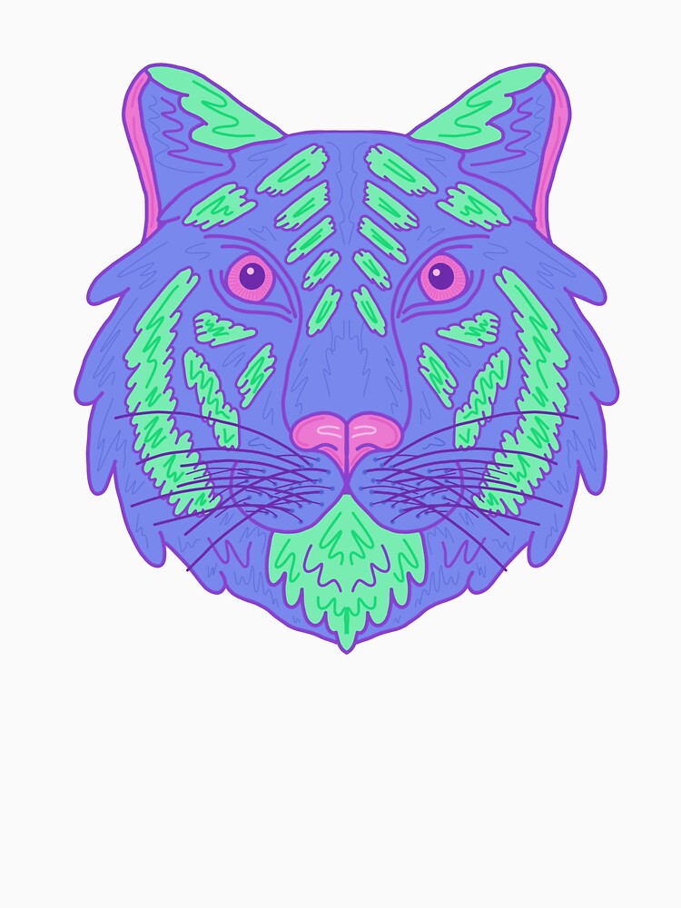 Neon vibrant tiger face by Bugbotherer30