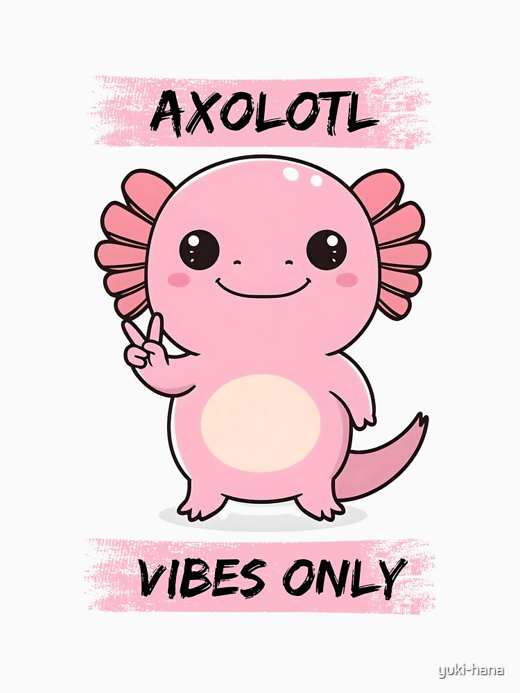 Cute Pink Axolotl Vibes Only by yuki-hana