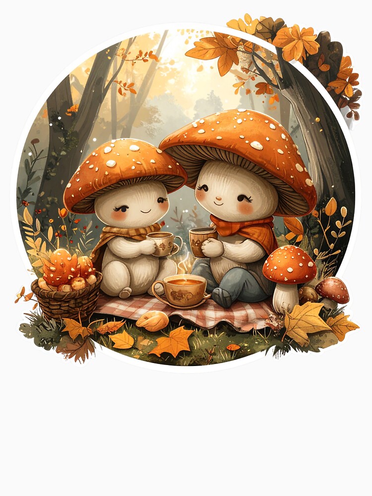 Mushroom Family Picnic • Cozy Mushroomcore Design by CuteComfyClub