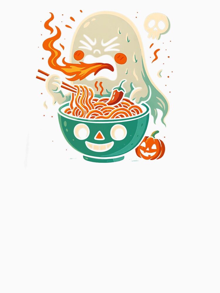 Cute Ghost Ramen Noodle Funny Anime Halloween Costume Party by cawtoon