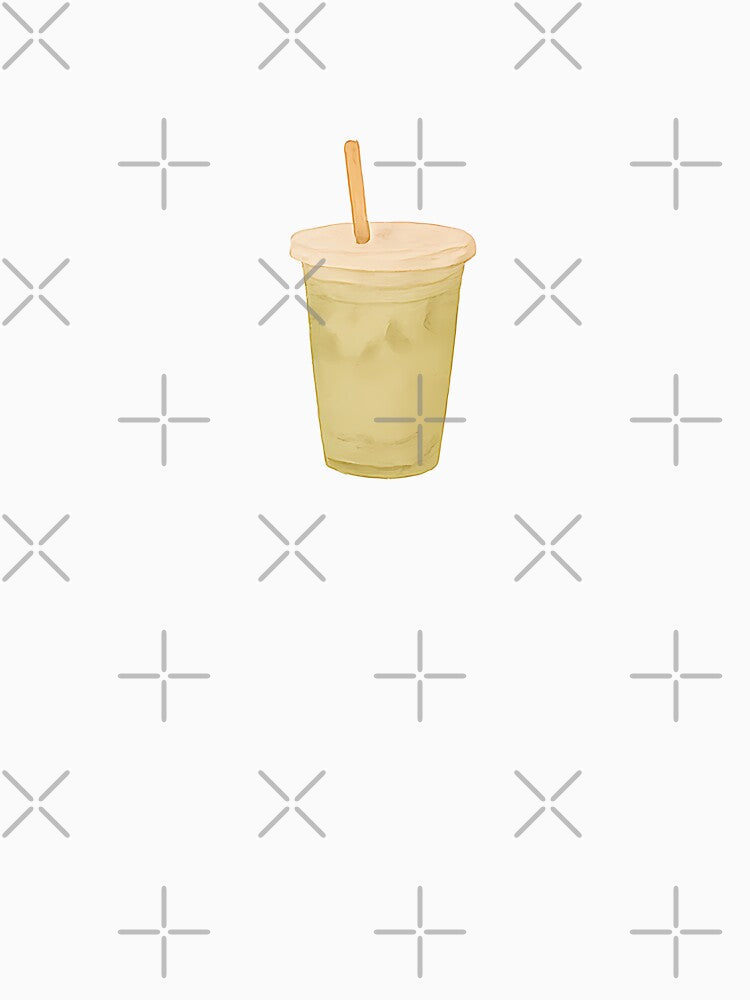 Iced Matcha Illustration | Minimal Cafe Aesthetic Art by TestingN-cap