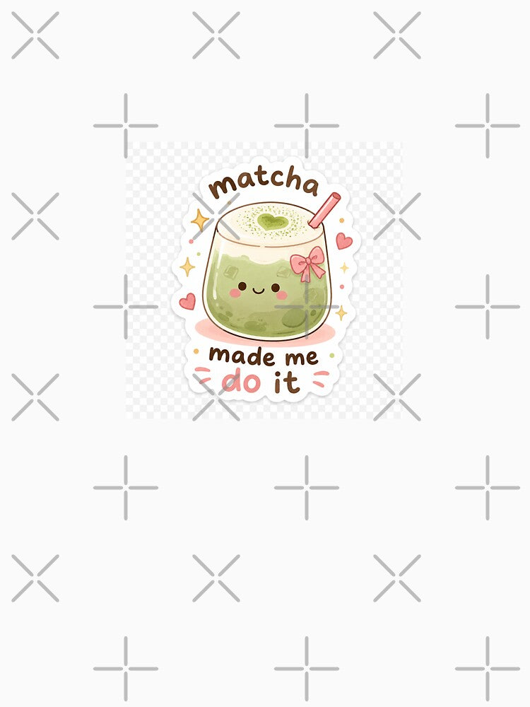 Cute Matcha Sticker | Kawaii Green Tea Cafe Aesthetic by Threadistiq