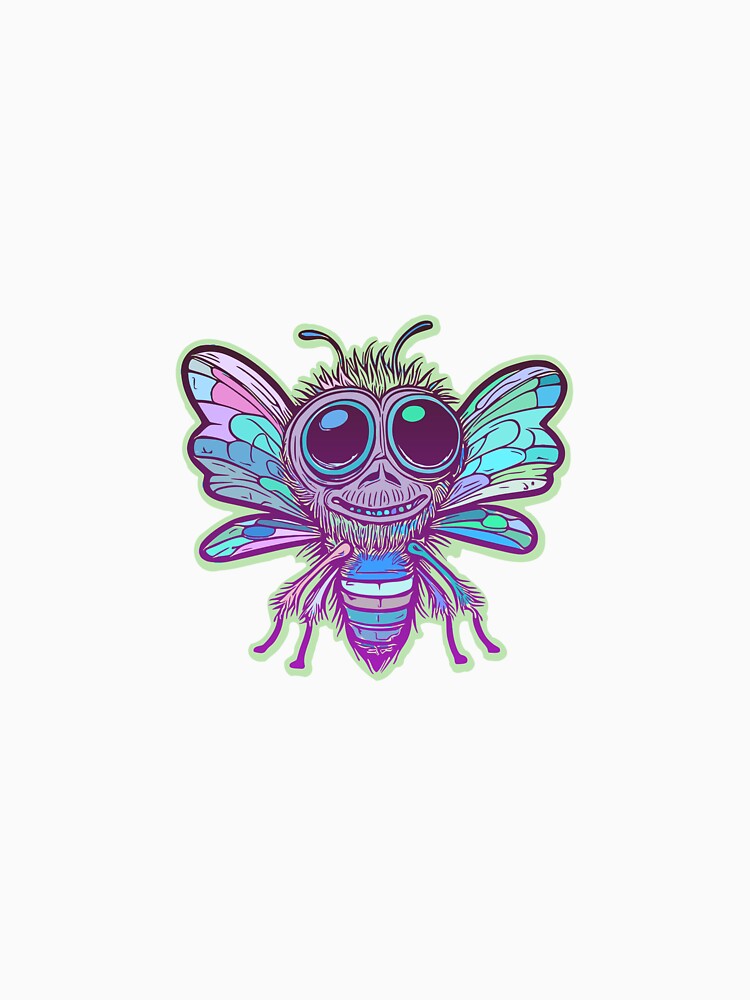 Prism the Psychedelic Fly – Trippy Rainbow Bug Stickers, Shirts, Bags, and More by macvoodoodesign