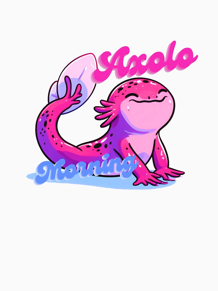 Cute Pink Axolotl smiling doing yoga by Mr Pyuku