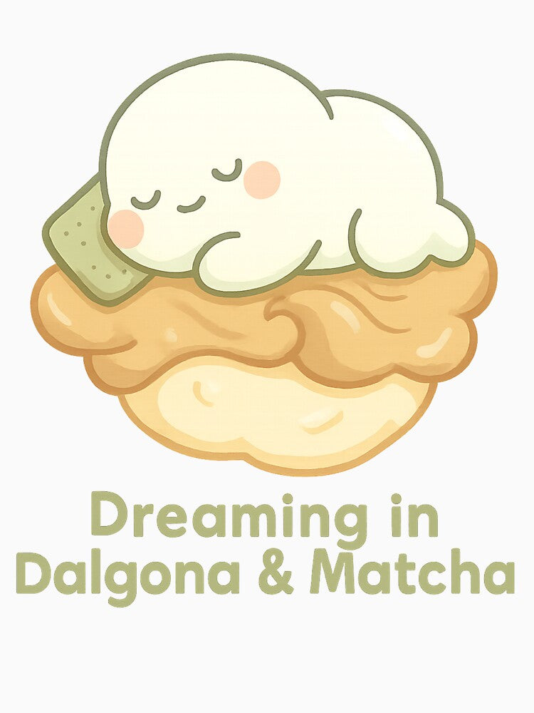 Cute Matcha Dessert Creature – Cozy Dalgona Aesthetic Gift for Food Lovers by kakaworld