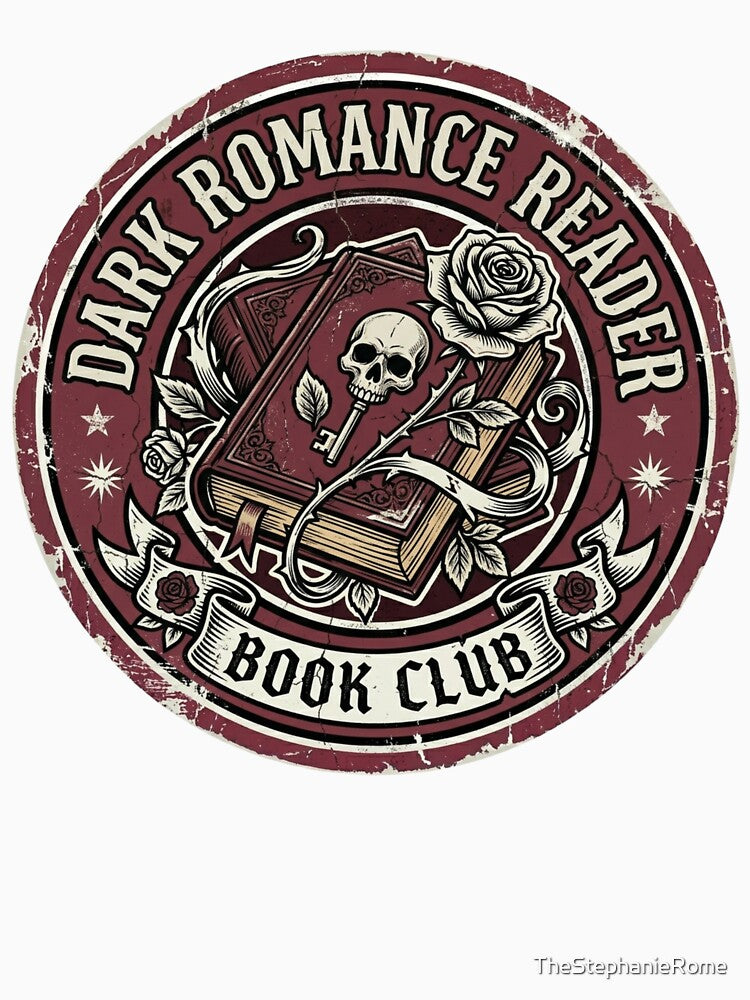 Dark Romance Reader Book Club Vintage Graphic – Gothic Book Lover Skull Rose Design by TheStephanieRome