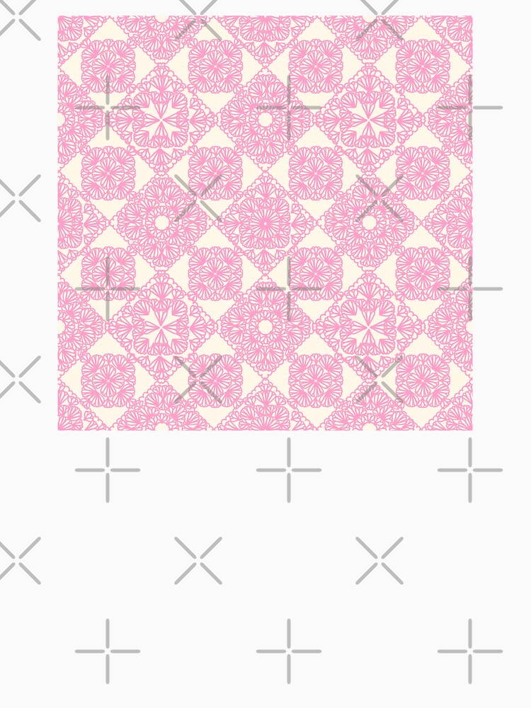 Pink granny squares over cream by marufemia