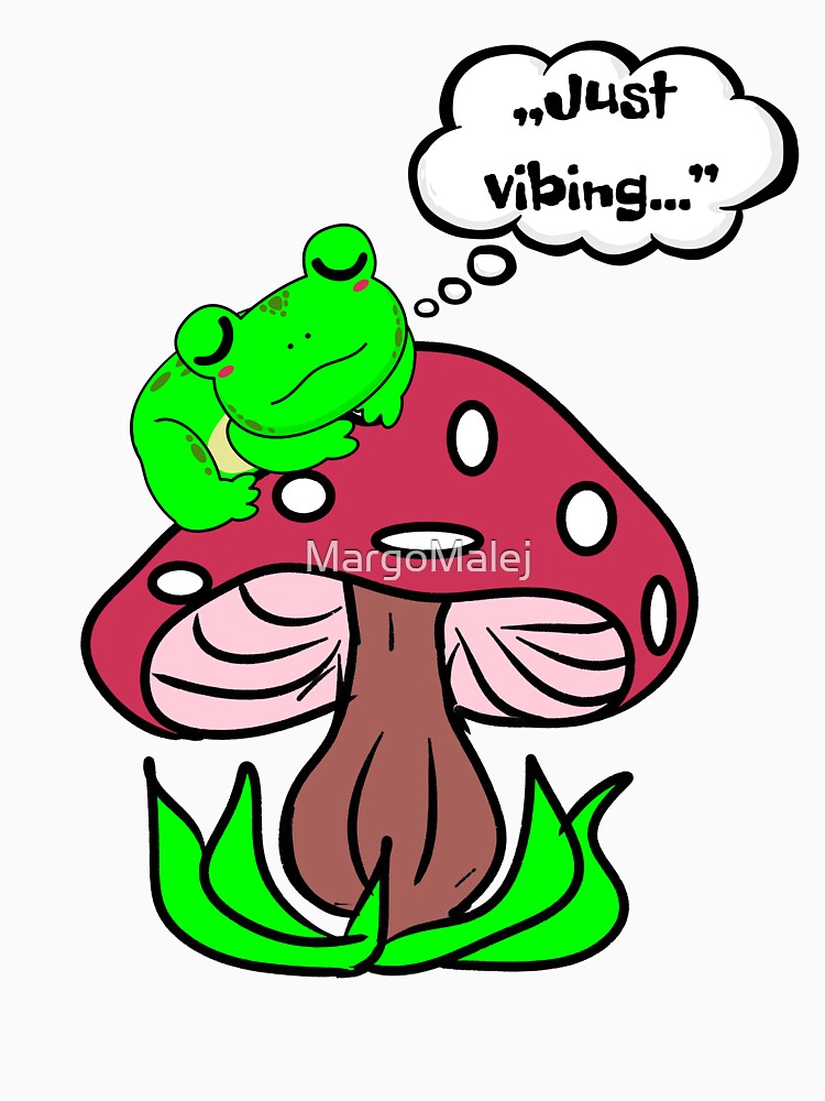 Frog on Mushroom – Just Vibing by MargoMalej