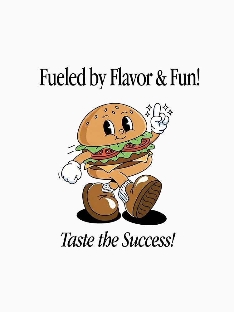 Fueled By Flavor & Fun! Retro Burger Mascot Success by HoopeStylee