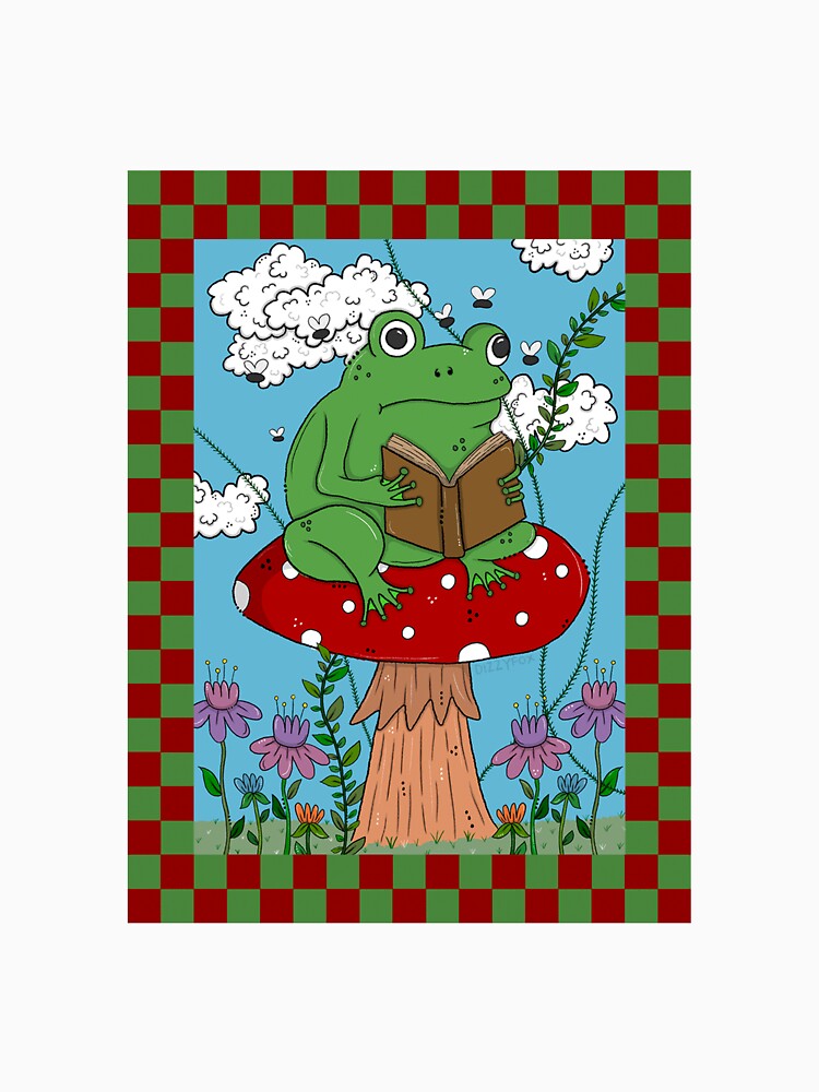 Frog on a Mushroom by dizzy-fox