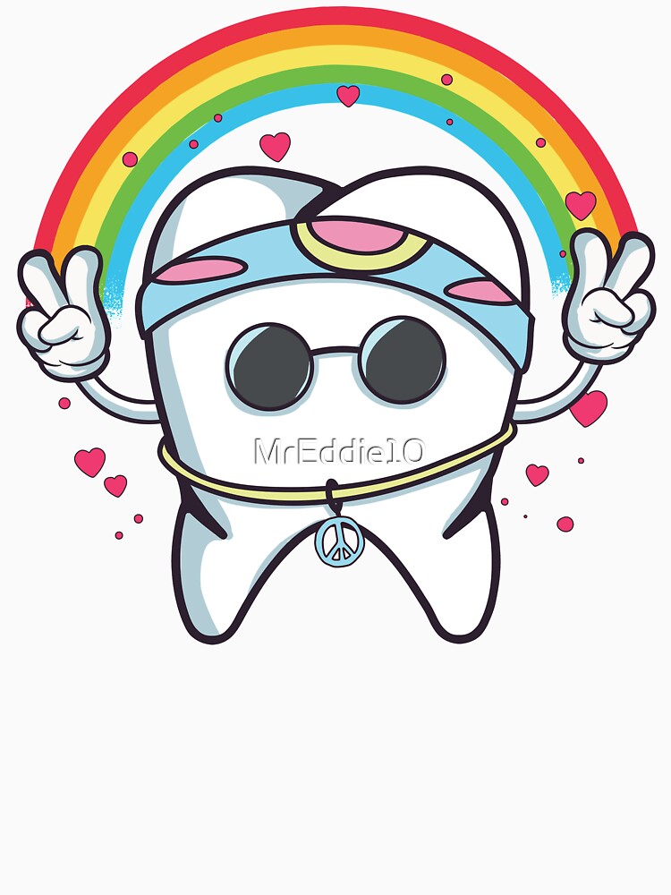 Cute Hippie Tooth Dentist Gift by MrEddie10