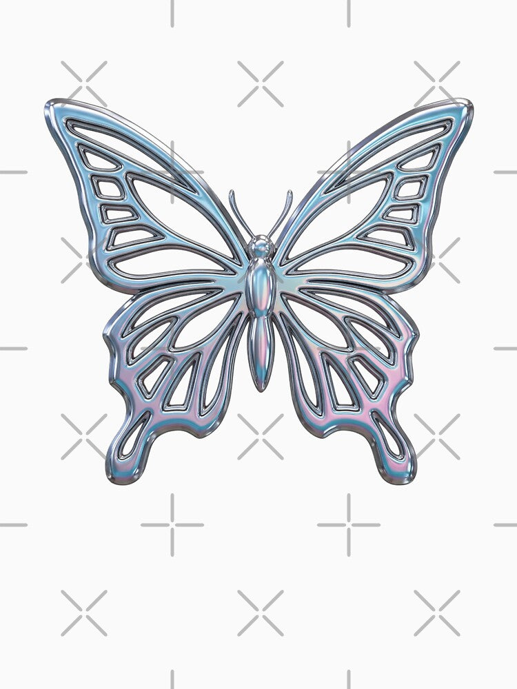 Y2K Chrome Butterfly Sticker by StickyGuys