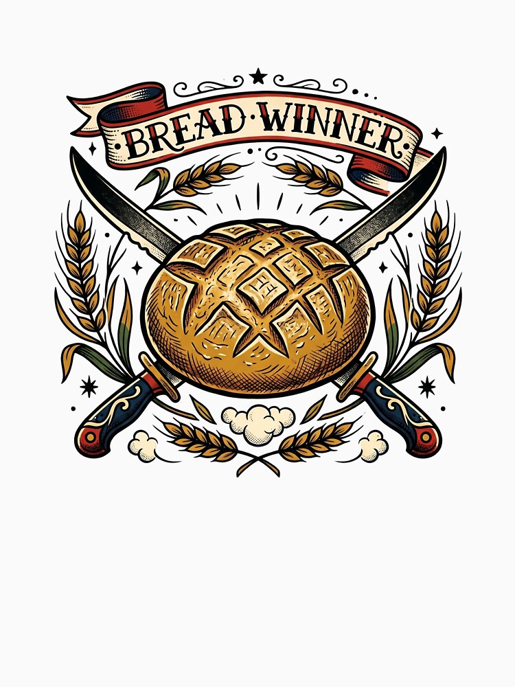 Bread Winner Sourdough Tattoo Flash Funny Baker Vintage American Tee by afarkar