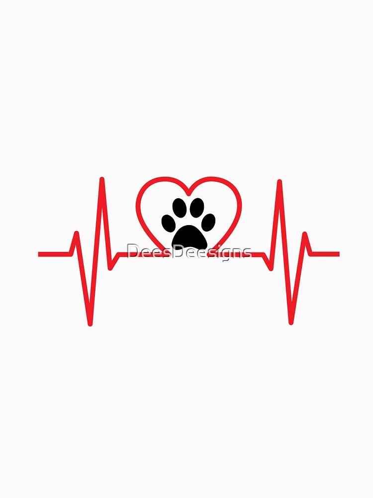Veterinarian Pet Paw Heart Life Line by DeesDeesigns