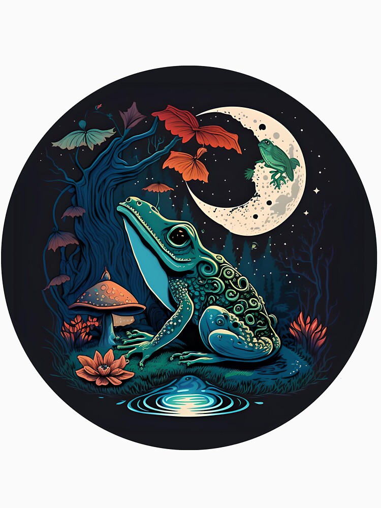 Frog on Mushroom Cute Essential by PODUNUSUAL