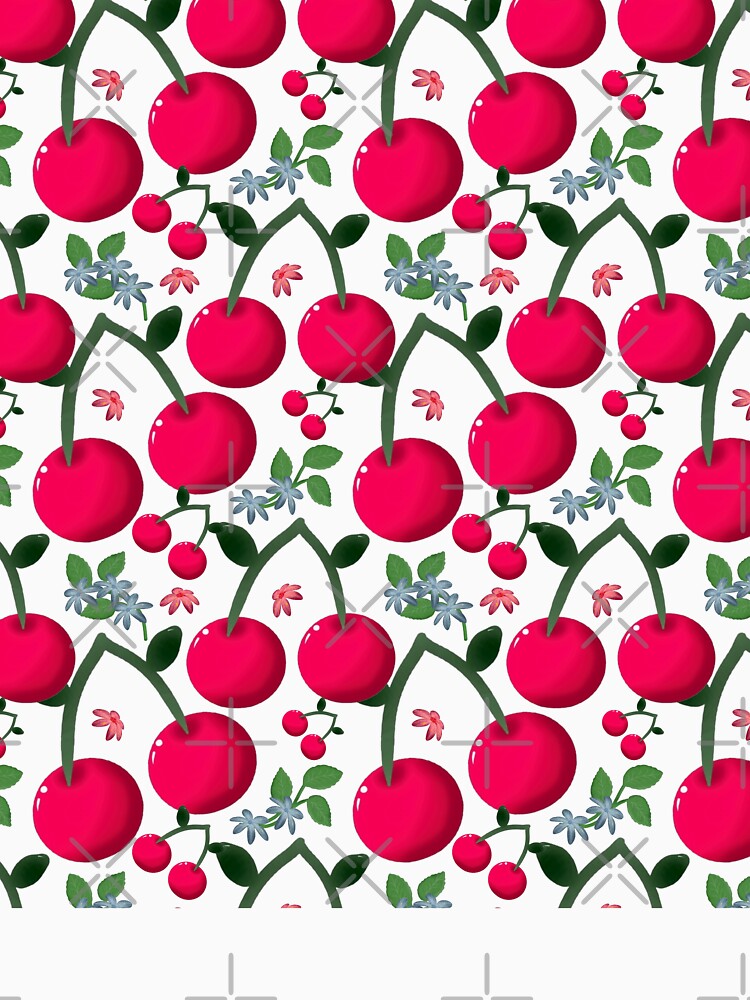 Cute Cherry Seamless Pattern Retro Aesthetic Red Fruit Print Cottagecore Y2K Kawaii by HopeAndHustle
