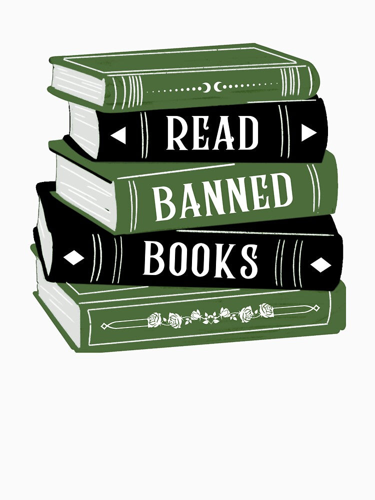 Read Banned Books Book Stack / Pile Green by Taiga-Design