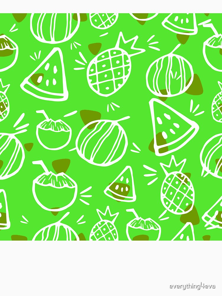 Green Tropical Fruit Sketches Pattern by everything4eva