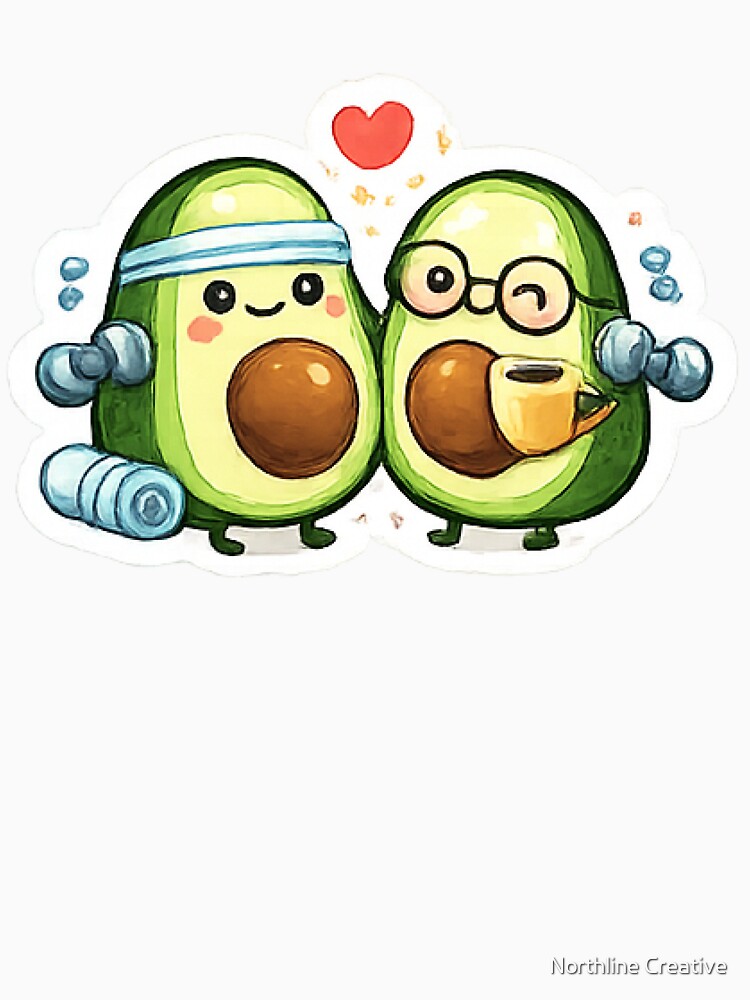 Cute Avocado Gym and Coffee Fitness by Northline Creative