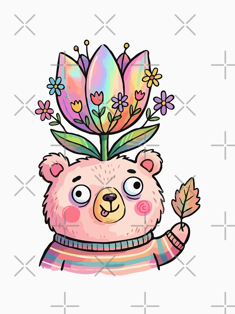 Rainbow Sprout Mammal in Striped Knit by Emegan Print Art